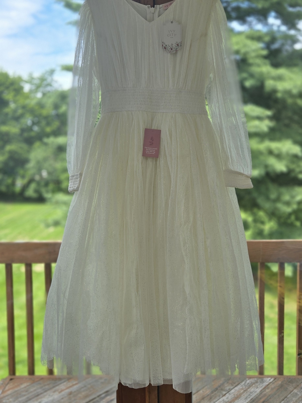 Ivy City Co Cream Midi Tulle Dress